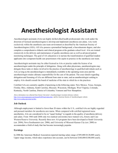 Anesthesiologist Assistant - Valdosta State University