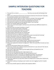 4J Sample Interview Questions for Teachers