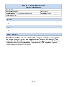 Project Status Report Form - Tennessee State University