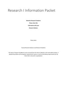 Research I Information Packet - Northeastern State University