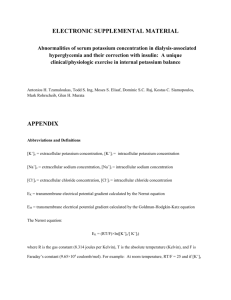 A unique clinical/physiologic exercise in internal potassium balance