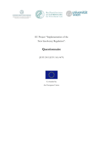II. Questions - The Implementation of the New Insolvency Regulation