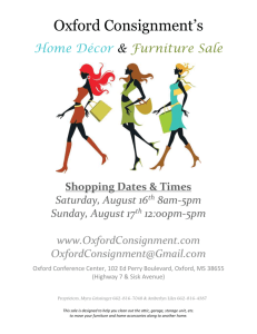 Information Packet for the Home Décor & Furniture Sale
