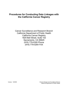 Linkage Procedures - California Cancer Registry