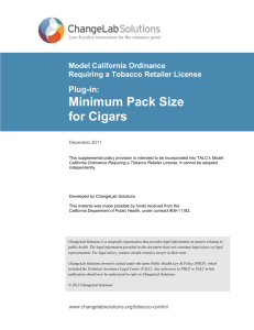 Minimum Pack Size for Cigars