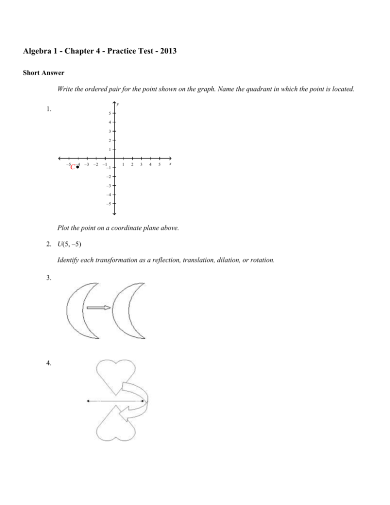 Algebra 1 Chapter 4 Practice Test