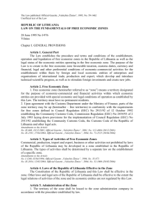 The Law published: Official Gazette „Valstybės Žinios“, 1995, No. 59