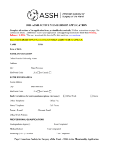 application form - American Society for Surgery of the Hand