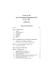 Gene Technology Regulations 2011