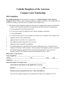 Campus Courts Scholarship - Catholic Daughters of the Americas