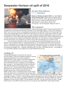 "Deepwater Horizon oil spill of 2010". Encyclopædia Britannica