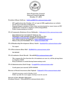Inter-Fraternity Council General Council Agenda October 3rd, 2013