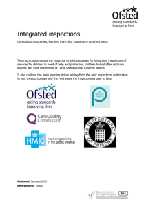consultation outcomes report - integrated inspection