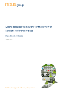 Methodological framework for the review of Nutrient Reference Values