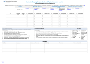 Curriculum Mapping Template: Health and Physical Education