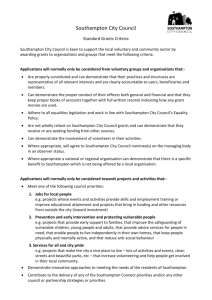 Standard grants criteria - Southampton City Council