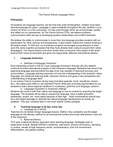 Language Policy last revised – 05/25/12 The French School