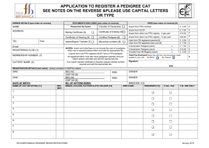 Pedigree Cat Registration Form (Word)