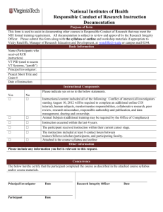 RCR Instruction Documentation Form