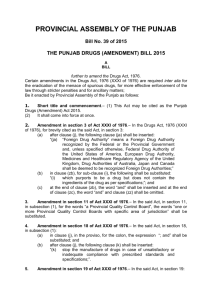 (Amendment) Bill 2015 - Provincial Assembly of Punjab