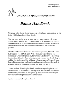 CEDAR HILL DANCE DEPARTMENT Dance Handbook