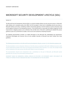 The Security Development Lifecycle (SDL)