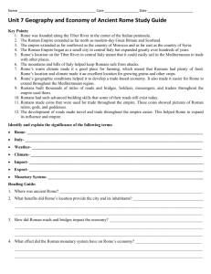 Unit 7 Geography and Economy of Ancient Rome Study Guide