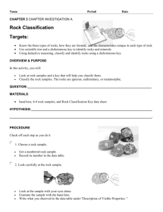 Key to Rock Classification