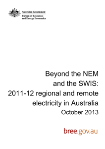 Beyond the NEM and the SWIS: 2011