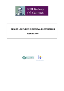 Senior Lecturer in Medical Electronics 007906