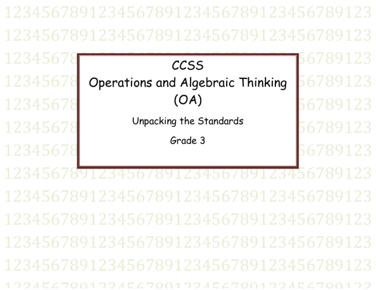 Unpacked Math OA Standards