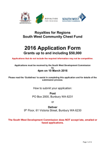 application form - South West Development Commission