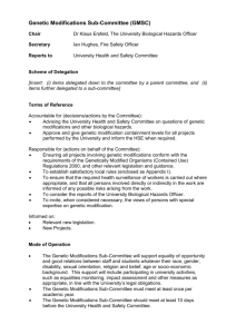 Genetic Modifications Sub-Committee (GMSC)