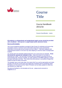 Course Handbook Template 2015-16
