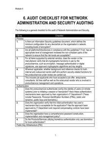 6. Audit Checklist for Network Administration and