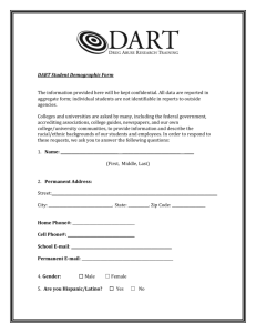 DART Student Demographic Form The information provided here