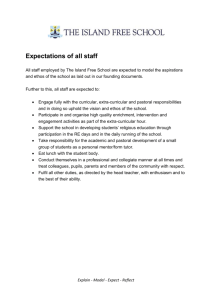 Expectations of all staff