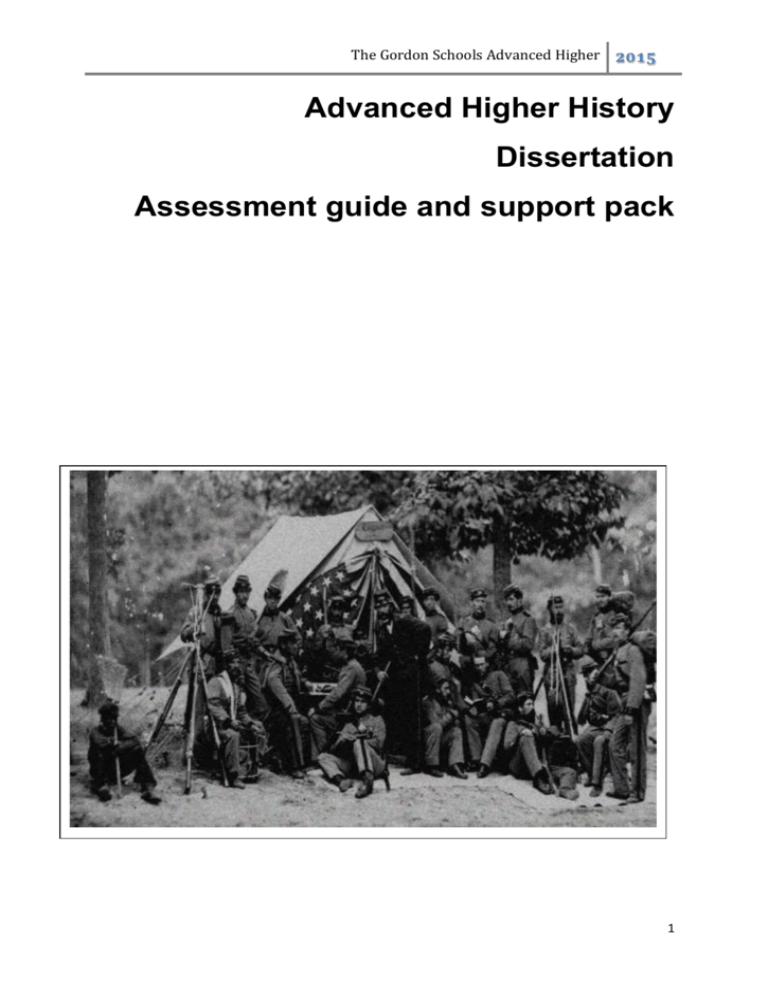 advanced higher history dissertation marking scheme