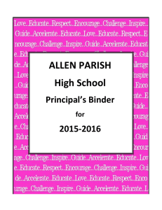 High School Principal`s Binder Dividers