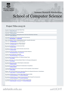 Project Titles 2015/16 - University of Adelaide