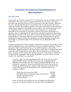 Taxation of Corporate Distributions to Shareholders