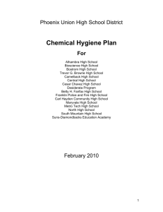Chemical Hygiene Plan For - Phoenix Union High School District