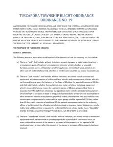 Ordinance No. 19 — Blight - Tuscarora Township Police Department