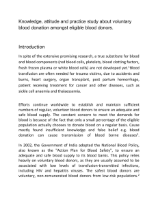 Eligibility for blood donation