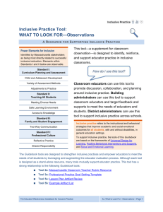 Inclusive Practice Tool: WHAT TO LOOK FOR*Observations