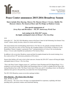 2015-16 Broadway Season Announcement