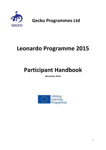 Gecko Programmes Ltd Leonardo Programme 2015 Participant
