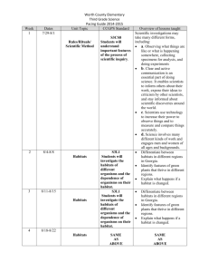 Worth County Elementary Third Grade Science Pacing Guide 2014