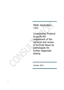 Consultation Protocol - the Medical Services Advisory Committee