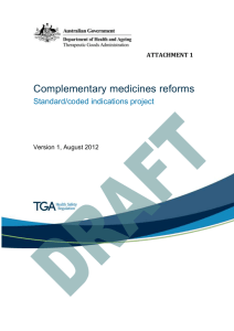 Consultation document - Complementary Medicines Australia